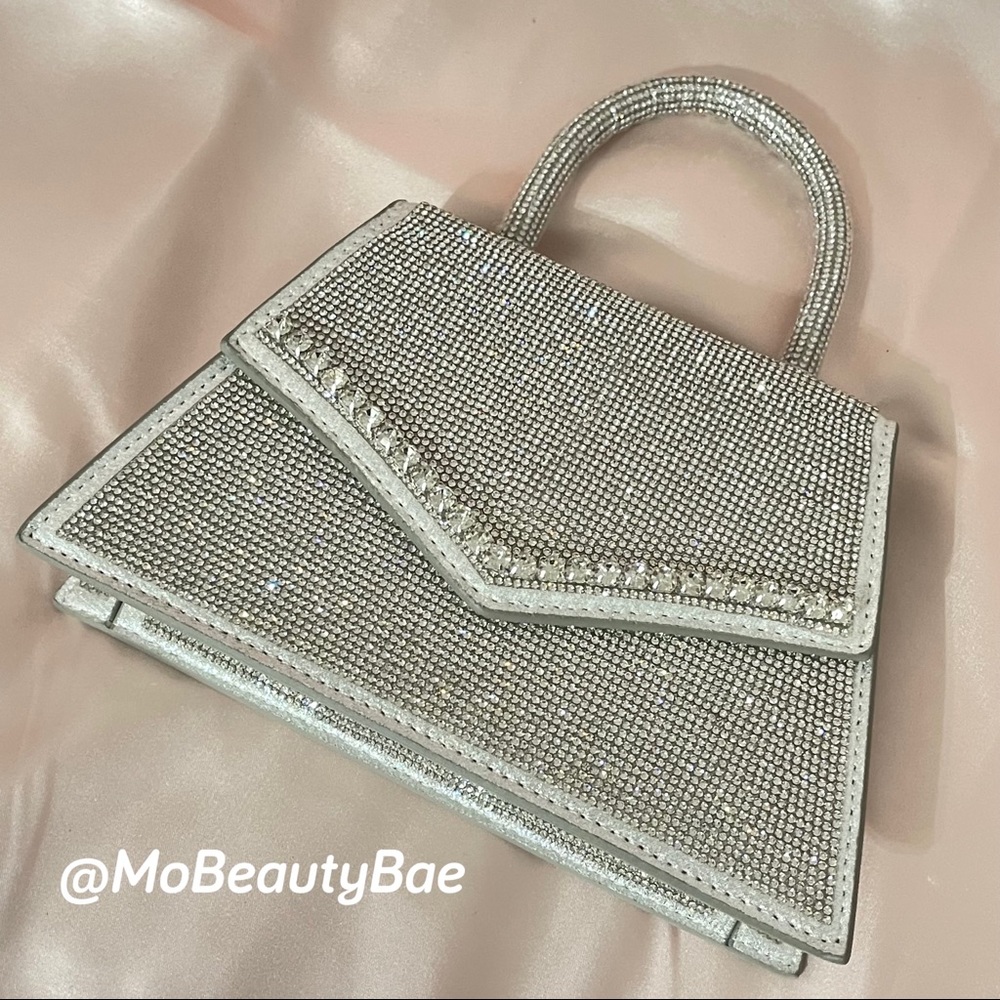 Silver Crystal Rhinestone Purse - Picture 9 of 11